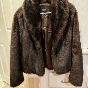 Massimo chocolate Brown faux fur Jacket
